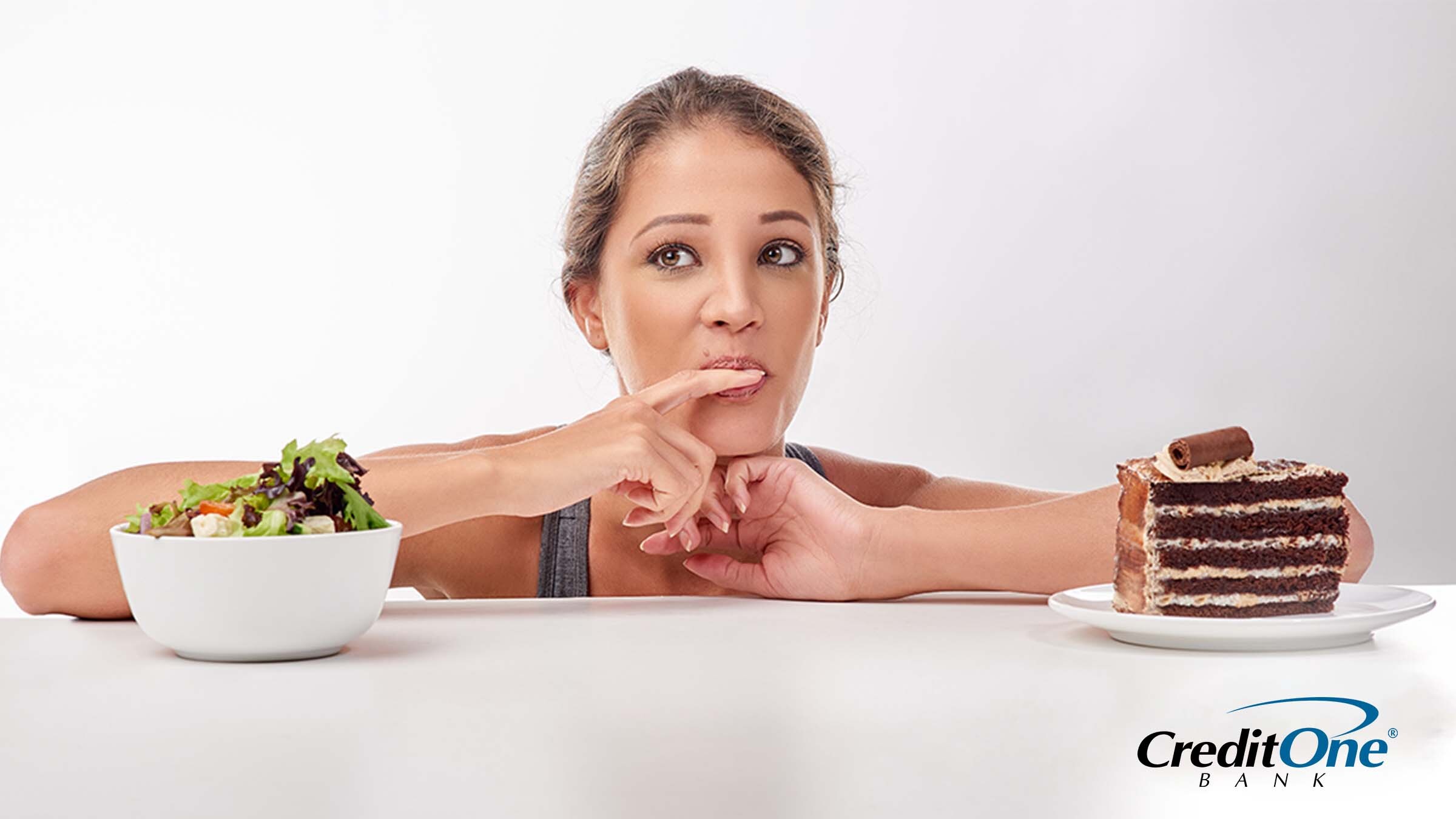 Chocolate cake vs. hearty salad - what you want vs. what you need